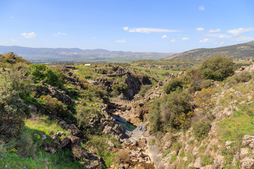 Fototapeta na wymiar Golan Heights views of Mount and rocks