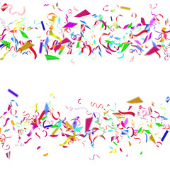 Abstract colorful confetti background. Isolated on the white.