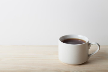 Cup of tea on the table. Shallow depth of field. Selective focus