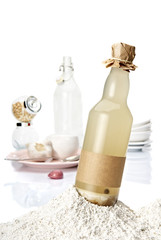 Bottle of soup in the kitchen.