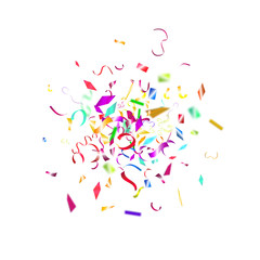 Abstract colorful confetti background. Isolated on the white.