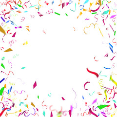 Abstract colorful confetti background. Isolated on the white.