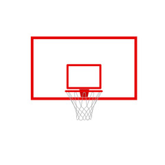 A vector illustration of a basketball hoop and backboard. EPS 10. Backboard  vector isolated.