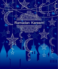 Decorative greeting card for Ramadan