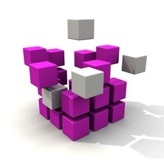 Fototapeta na wymiar 3d illustration of cubes. Abstract background