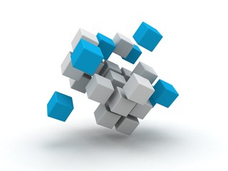 Fototapeta na wymiar Vector illustration of 3d cubes