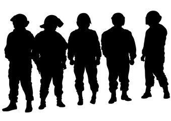 People of special police force on white background