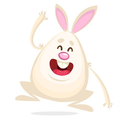 A vector illustration of cartoon bunny rabbit hopping. Easter bunny
