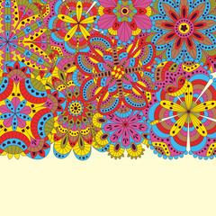 Floral background made of many mandalas. Good for weddings, invitation cards, birthdays, etc. Creative hand drawn elements. Vector illustration.