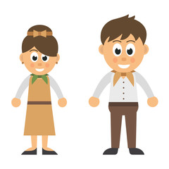 cartoon woman and cartoon man