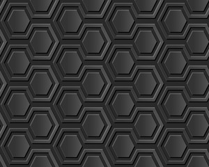 Seamless 3D elegant dark paper art pattern 370 Polygon Cross Geometry
