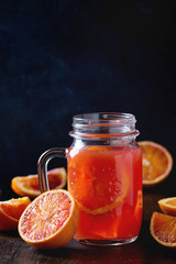 Blood oranges with juice