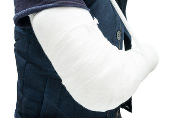 Close-up of patient with  fractured forearm after accident