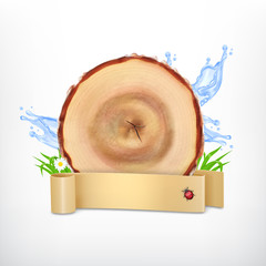 Tree stump with ribbon