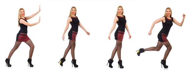 Composite photo of woman in various poses