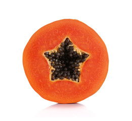sliced papaya isolated on a white background