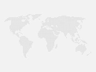 Naklejka premium Dotted world map