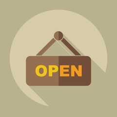 Flat modern design with shadow icons open label