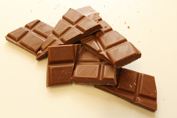 Zerbrochene Schokolade / Schokoladenstücke