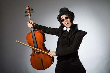 Man in musical art concept