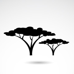 African tree vector icon.