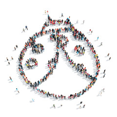 people  crowd  ladybug cartoon