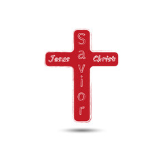 Obraz premium the cross of Jesus Christ painted with a brush. savior. logo