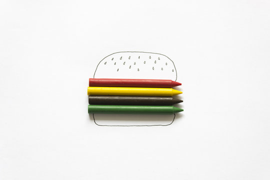 Conceptual drawing of a burger