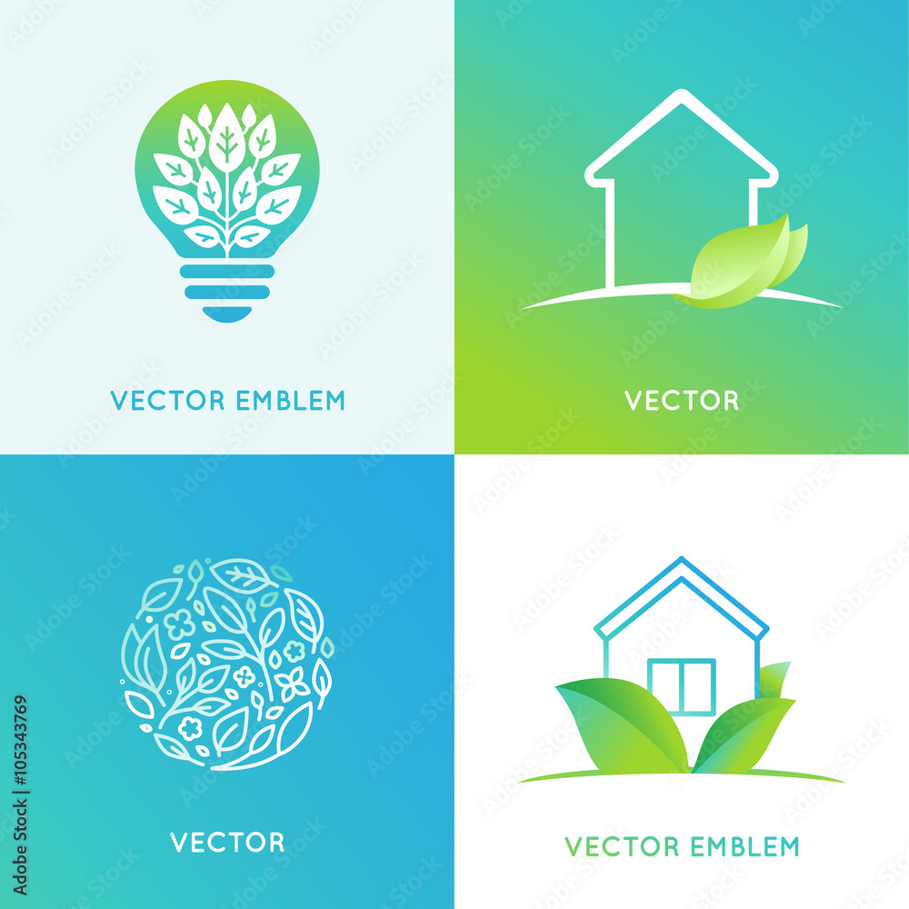 Poster vector set of logo design templates