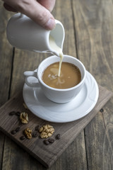 Coffee and cream.