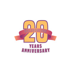 Vector design for twenty years anniversary celebration