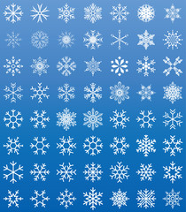 Set of vector snowflakes.