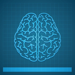 Vector Illustration of Human Brain Concept on Blue Background
