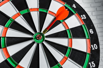 darts arrows in the target center