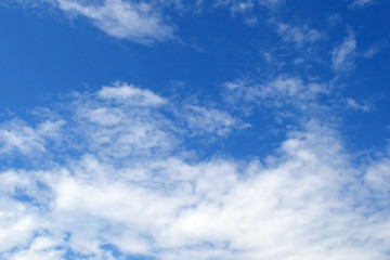 white fluffy clouds in the blue sky