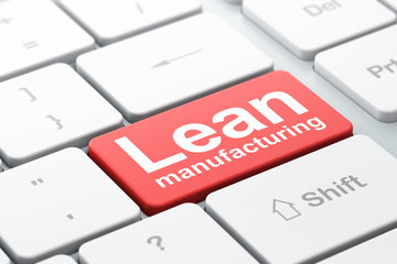 Fototapeta premium Manufacuring concept: Lean Manufacturing on computer keyboard background
