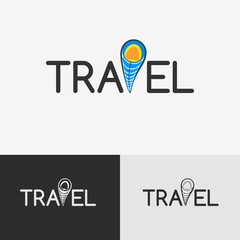 Travel logo with the geo tag