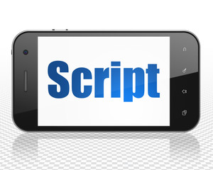 Programming concept: Smartphone with Script on display