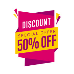 Discount tag vector isolated. Sale sticker with special advertisement offer.