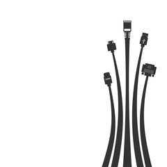 Plug Wire Cable Computer colorful vector illustration