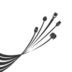 Plug Wire Cable Computer colorful vector illustration