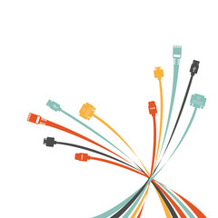 Plug Wire Cable Computer colorful vector illustration