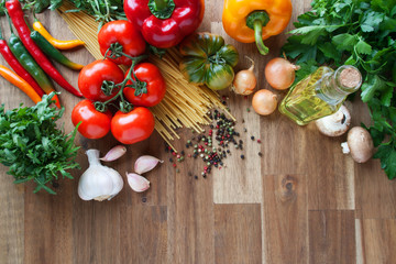 Ingredients for Italian pasta dishes