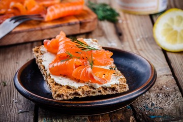 Toast with smoked salmon