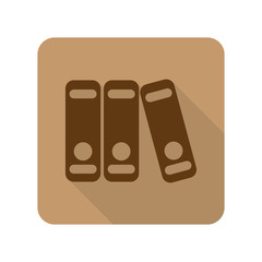 Flat style Binders web app icon on light brown background
