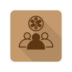 Flat style Medical Team web app icon on light brown background