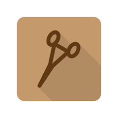 Flat style Surgical Clamps web app icon on light brown backgroun