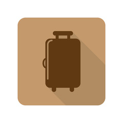 Flat style Luggage web app icon on light brown background