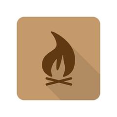 Flat style Bonfire web app icon on light brown background
