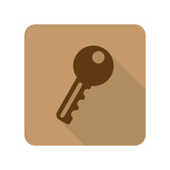 Flat style Key web app icon on light brown background